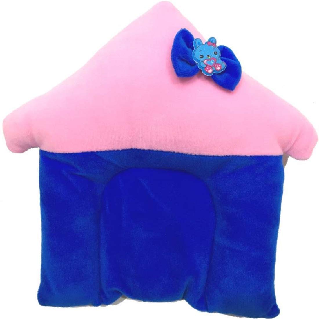 Chote Ustad Soft Velvet Fabric Musterd Seeds Pillow for Newborn Baby's (Blue)