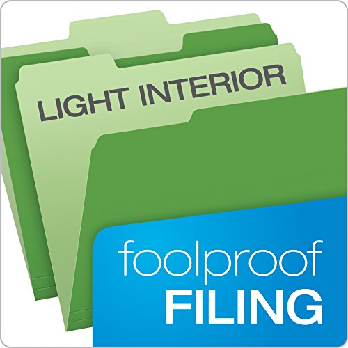 Pendaflex Two-Tone Color File Folders, Letter Size, 1/3 Cut, Bright Green, 100 Per Box (152 1/3 BGR), Letter Size (1 Box) - Image 3