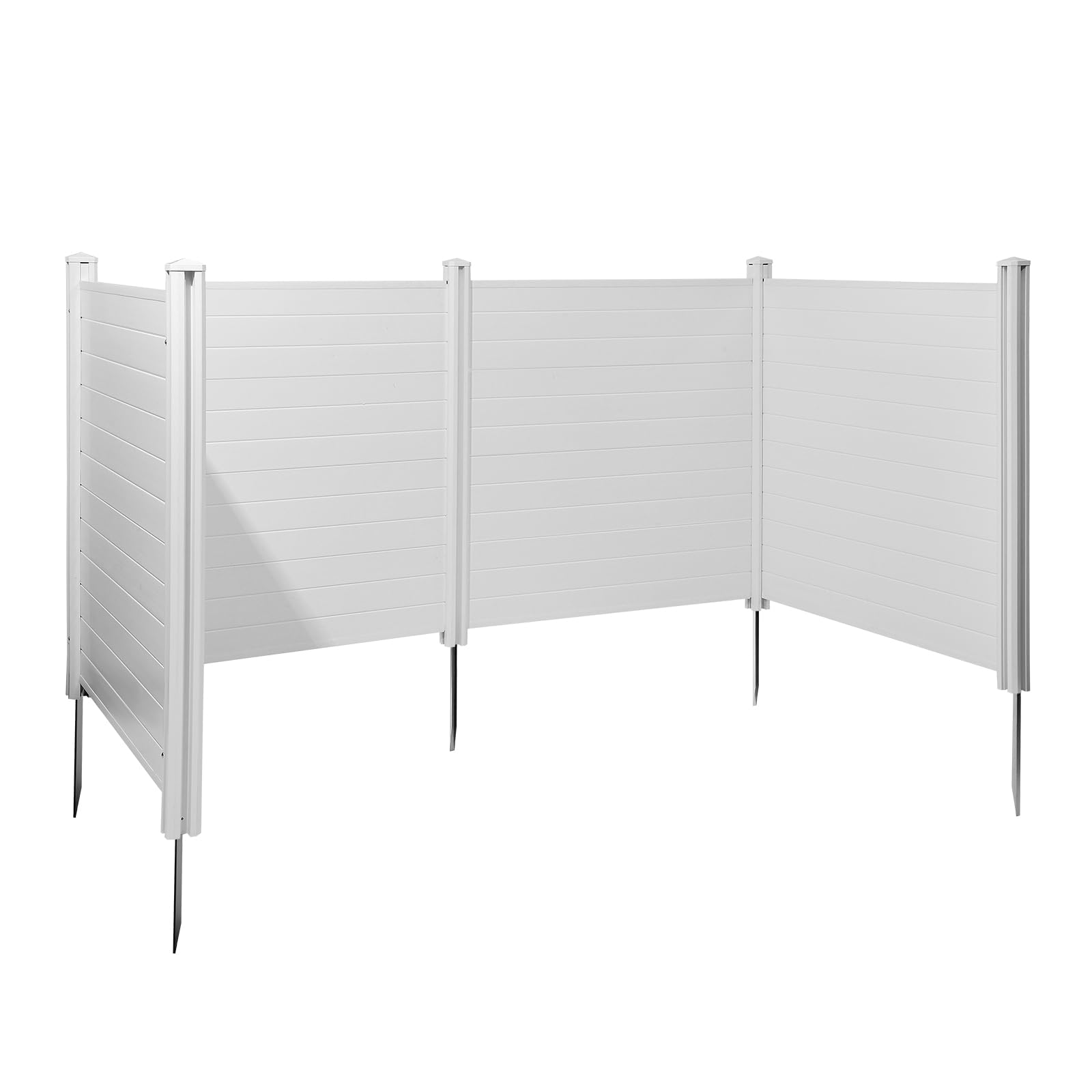 VEVOR Panel de Protección Exterior 127x127 cm Kit de Valla de Jardín Horizontal 4 Paneles de Privacidad con Estacas de Metal, Accesorios para Suelos Blandos, Aire Acondicionado Oculto, Botes de Basura