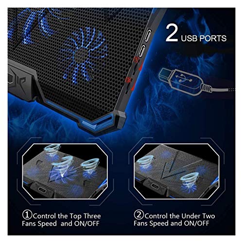 Base Refrigerante para Laptop con 5 Ventiladores Ajustables miniatura 5