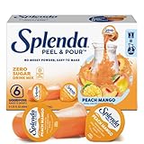 Splenda Peel and Pour Zero Calorie Drink Mix, Naturally Flavored Sugar Free Concentrate, 6 Multi Serve Liquid Pitcher Pods (Peach Mango)