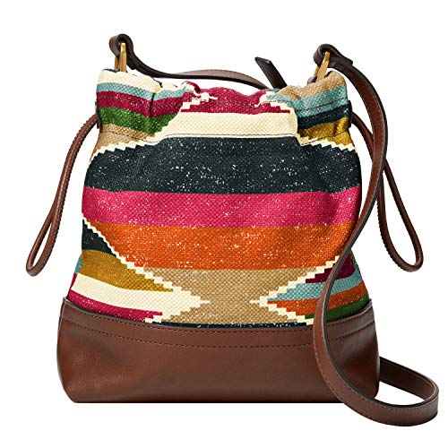 Fossil Women's Zoe Canvas Crossbody Purse Handbag, Multi