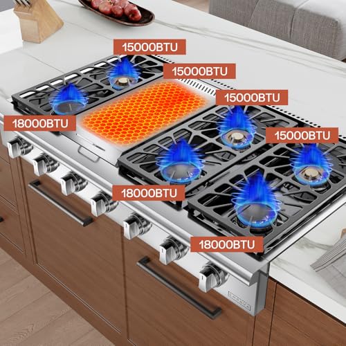Empava 48GC32 48 Inch Pro-Style Professional Slide-In Natural Gas Rangetop thumb #3