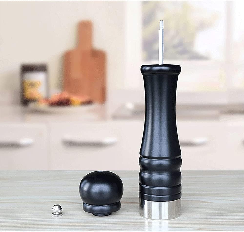 Black Pepper Grinder, Sea Salt Pepper Grinder, Teppanyaki Fancy Handle Bar, Solid Wood Ceramic Grinding Core, Thickness Adjustable-25.5CM