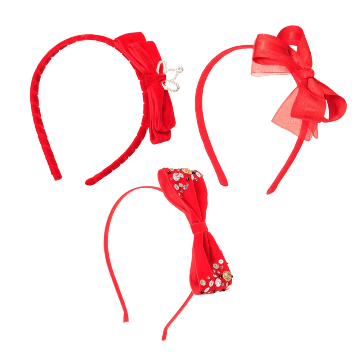FRCOLOR 3 Set Di Fasce Per Con Fiocco Carino Per Ragazze Copricapo Per Le Feste Di Paillettes Fascia Per Con Fiocco Per Ragazzi E Ragazze Per Festa Di Compleanno 3 Pezzi*3