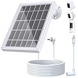 Solar Panel for Ring Camera, Solar Panel for Ring Spotlight Cam Plus/Pro/Battery and Ring Stick Up Cam Battery, 6V 3W Solar Panel with 13.1Ft Fast Charging Cable, USB-C and DC3.5mm Ports