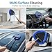 Car Windshield Cleaner Tool (2-Pack) with Extendable Handle, Inside Auto Window Glass Cleaning Kit with 8 Washable Microfiber Pads & Spray Bottle, Streak-Free Defogger Wand for Deep Dashboards