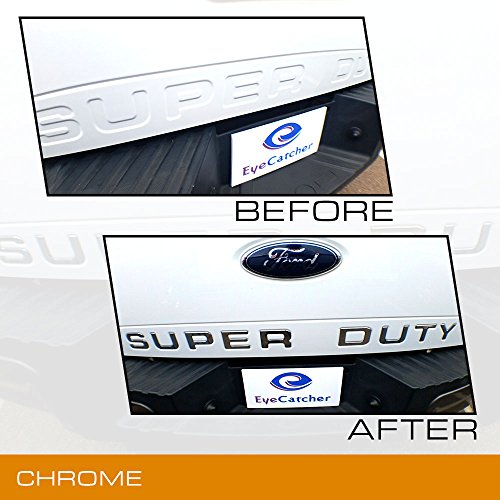 EyeCatcher Tailgate Insert Letters fits 2008-2016 Ford Super Duty (Chrome)