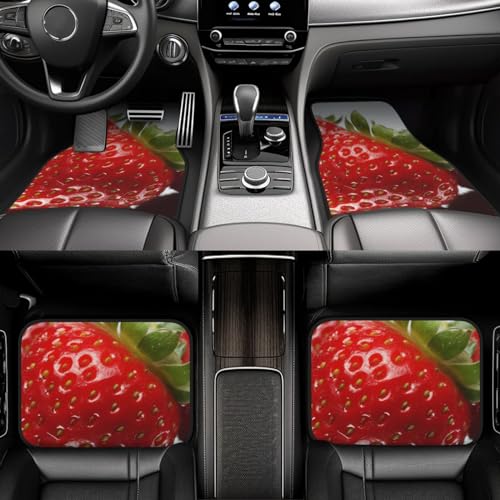 Tapis de sol voiture rouge antidérapant universel SUV avant arrière 4 pièces