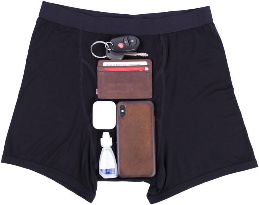 iHeartRaves Stash Boxers for Men - Anti-Theft Hidden Pocket Underwear Boxer Briefs Travel Festival Pocket Boxer Brief