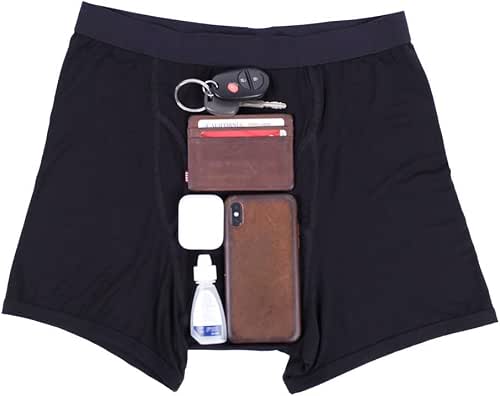 iHeartRaves Stash Boxers for Men - Anti-Theft Hidden Pocket Underwear