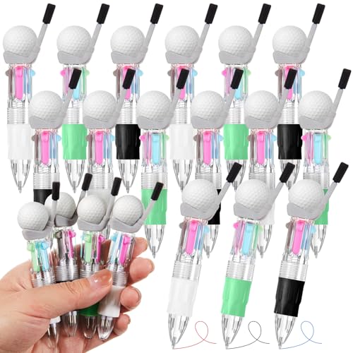 Kosiz 12 Pack Golf Party Favors Multicolor 4 in 1 0.5mm Ballpoint Pen