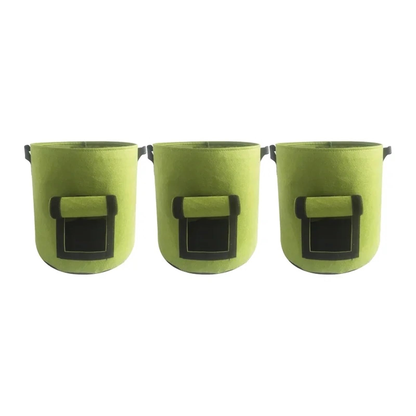 HWJFDC Potato Growing Bags 5/10Gallon Felt Potato Planting Bag Large Diameter Vegetable Plant Seedling Non-Woven Garden Growing Bucket(Green-3PCS,10Gallon)