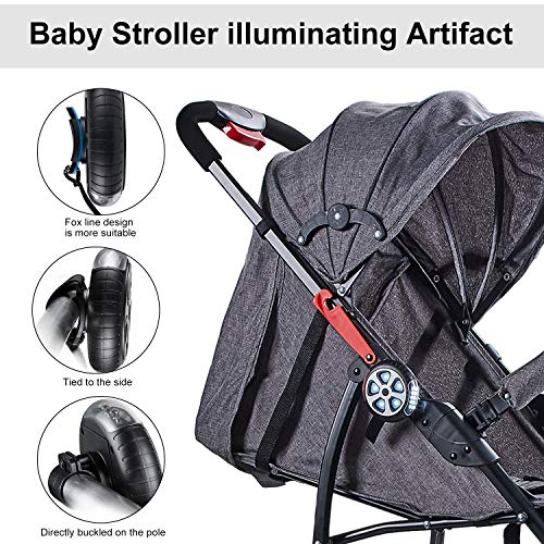 Aiworthy Kinderwagenlicht(2 Stück), LED Kinderwagen Licht Sehen und Gesehen Werden mit Dem Kinderwagen, für Alle Kinderwagen, Kinderwagen Zubehör