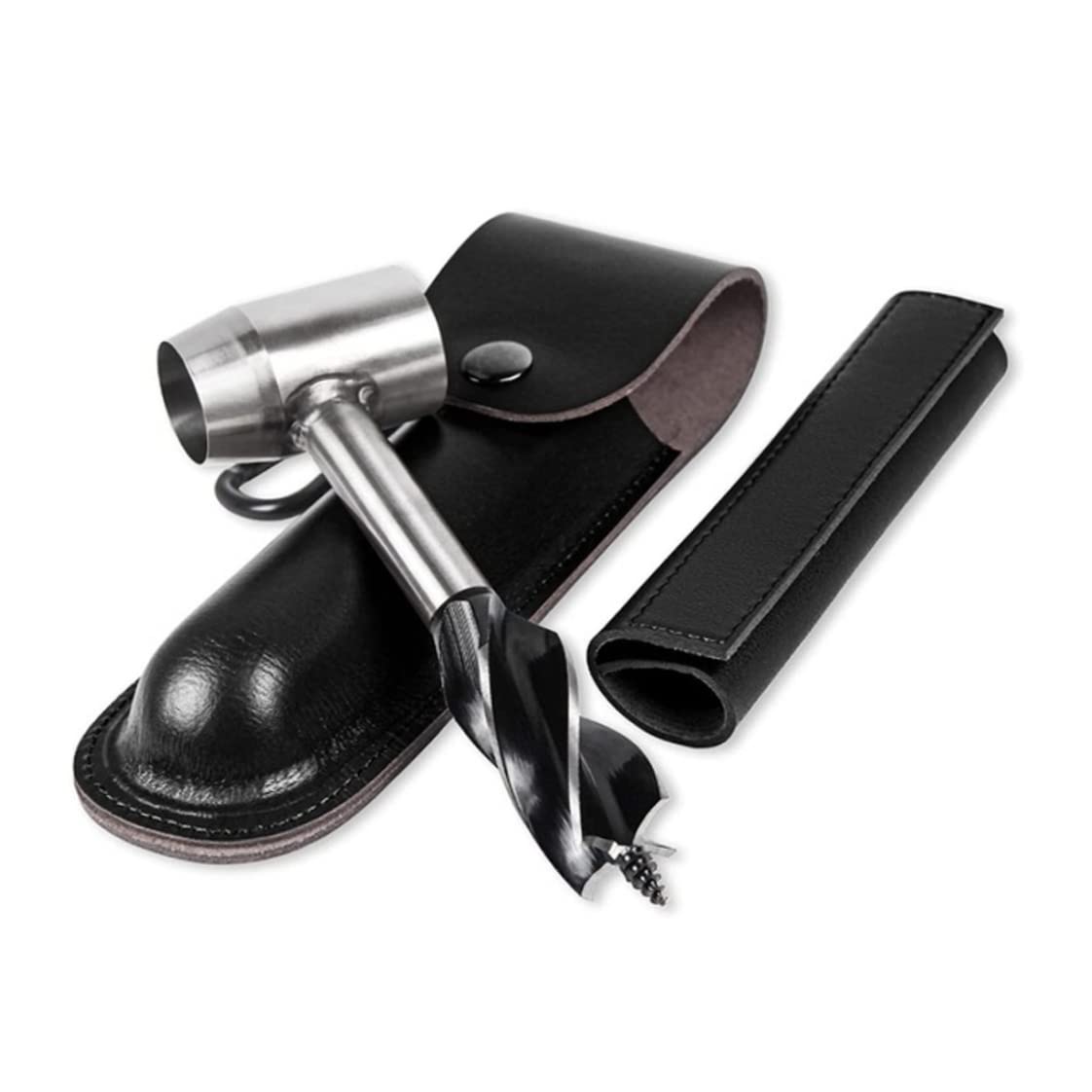 Hand Auger Wrench, Multifunctional Manual Survival Drill with Leather Case Hand Auger Wrench for Camping Outdoor