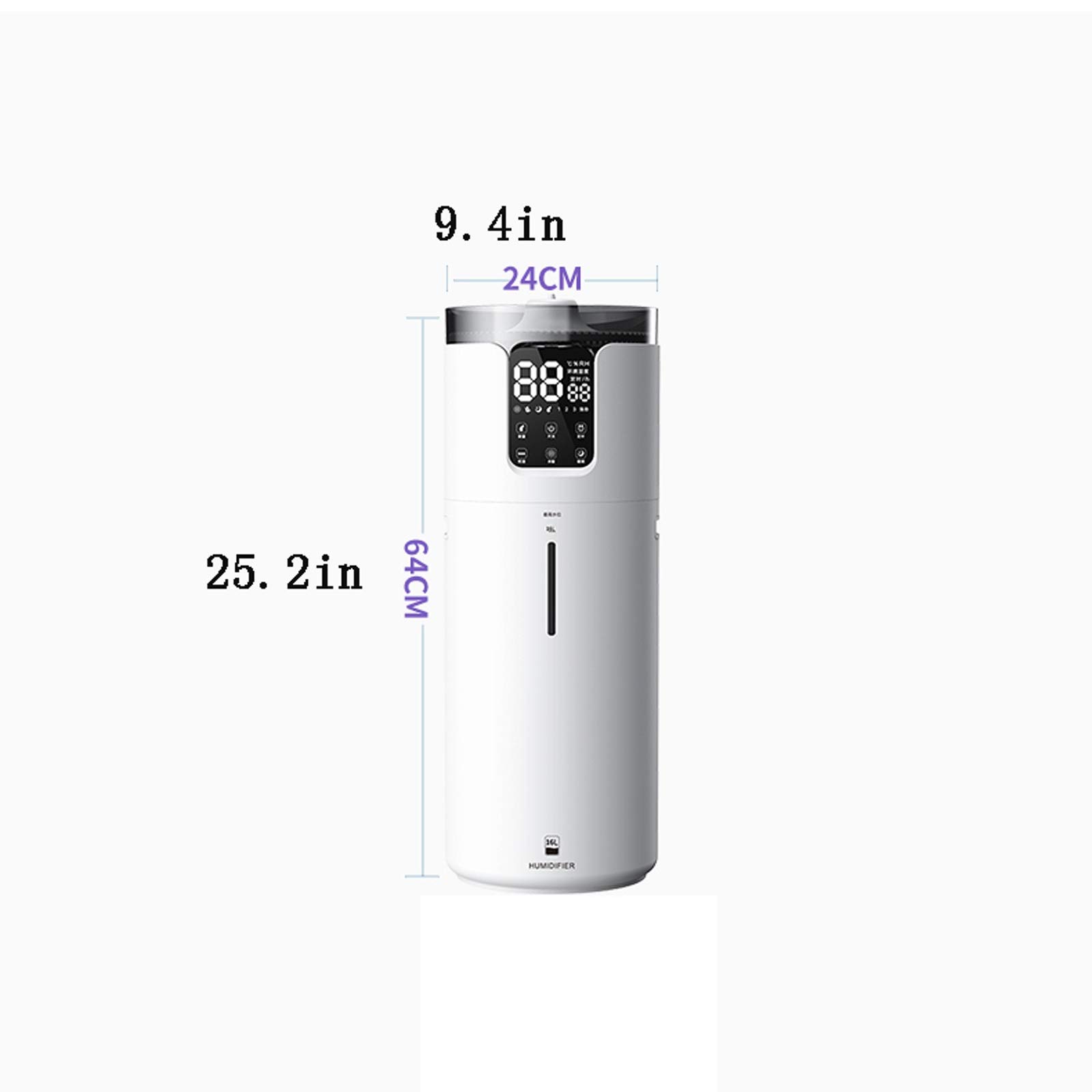Humidificador Humidificador Y Difusor De Aceites Esenciales, Humidificadores De Alta Capacidad De 16 L, Apagado Automático Sin Agua, Humidificador Ideal para Dormitorio, Habitación De Bebé, Sala De Es