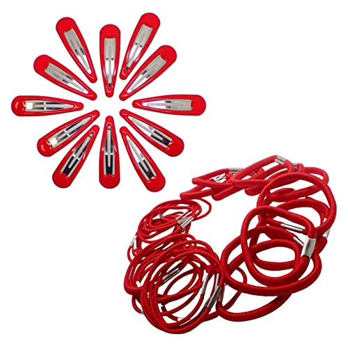 Topkids Accessories 30pcs Snap Hair Clips & Hair Elastics Hair Bands Hair Bobbles Hair Ties Sectioning Slide Hair Grip Hair Bendies Hair Sleepies for Girls Women