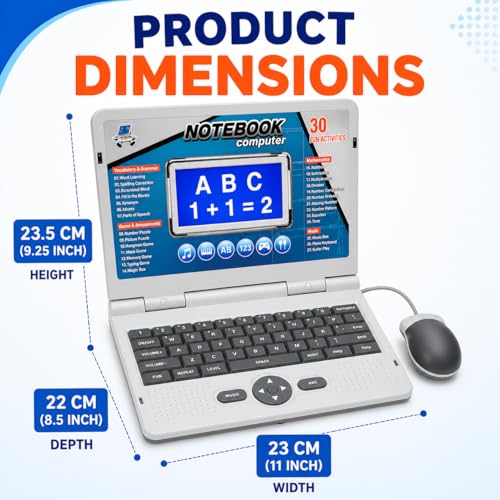 Image of Kids Learning Laptop | 30 Activities | English, Math, Music & Games | Educational Toy for Kids Ages 3-7 Years | Best Birthday Gift