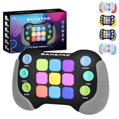 Light Up Pop It Game - Black Bubble Puzzle Fidget Toys Electric Poppet Speed Push Game Machine for Kids Boys Girls 5-9 Years Old - Christmas Birthday Gifts