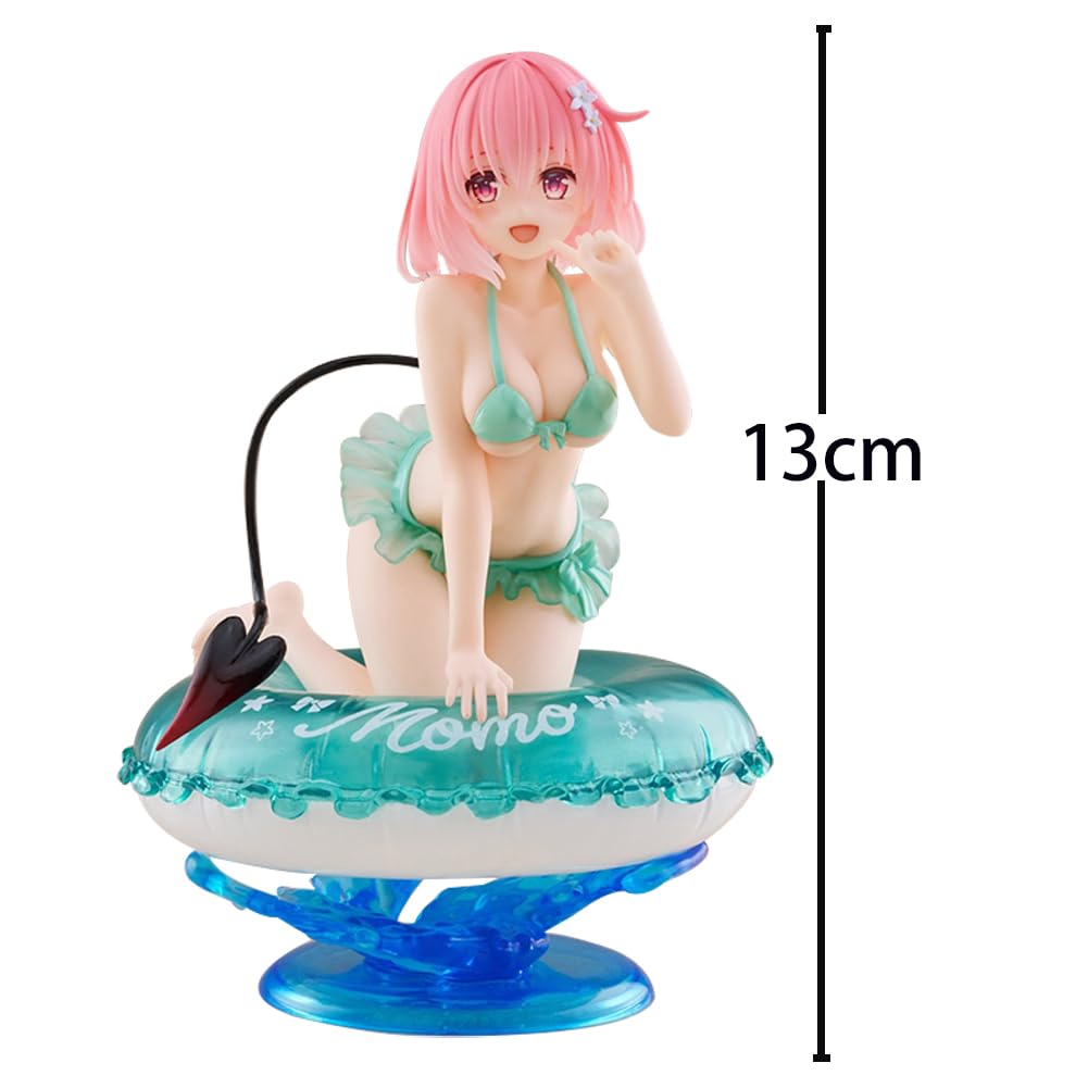 DEXSHUN Momo Belia Deviluke Figura Anime Traje de Baño Chica Figuras Serie Momo Modelo PVC Coleccionable Decoraciones de Escritorio Regalos 13 cm