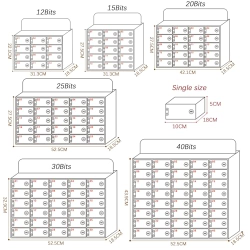Scatola portaoggetti trasparente con serratura a 12 scomparti, design in lega di alluminio, pratica soluzione di archiviazione per forniture per ufficio, accessori da scrivania moderni