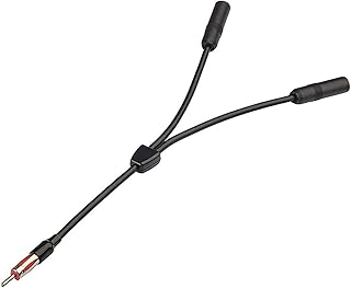 Bingfu Car Antenna Splitter Car FM AM Radio Antenna Adapter Splitter Cable,DIN 1 Male to 2 Female Connector Cable for Vehicle Truck SUV Car Audio Radio Stereo Head Unit Receiver Antenna