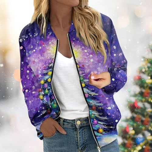 Chic Purple Cropped Jacket with Pockets – Perfect for That Vintage Christmas Vibe! - Image 2