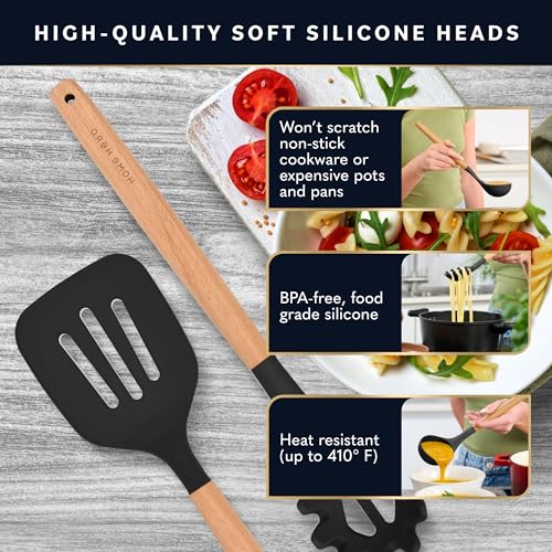 image for Home Hero 44 Pcs Silicone Kitchen Utensils Set, Non-Stick Silicone Coo
