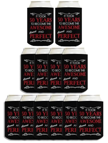 50th Birthday Can Coolers for Men Took 50 Years Become This Awesome 12-Pack Can Drink Coolers Black