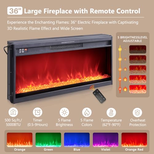 Electric Fireplace TV Stand Modern