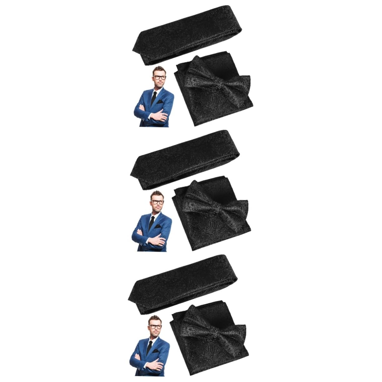 minkissy Corbata De Hombre Pajarita Corbata De Graduación Azul Marino Accesorios Para Hombre Fajín Pañuelo De Bolsillo Para Boda Pañuelo De Bolsillo De Poliéster Negro