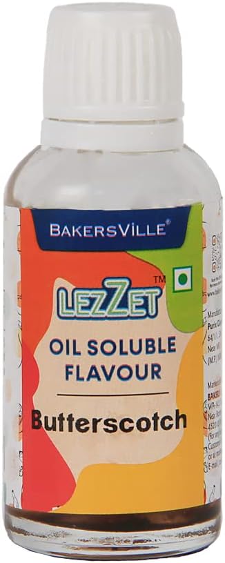 Premium Concentrated Oil Soluble Flavour Essence ( Butterscotch ) for Chocolate, Cake Making, Candy, Cookies, Ice Creams, Desserts | Water & Oil Soluble | Sugar-Free | 30ml