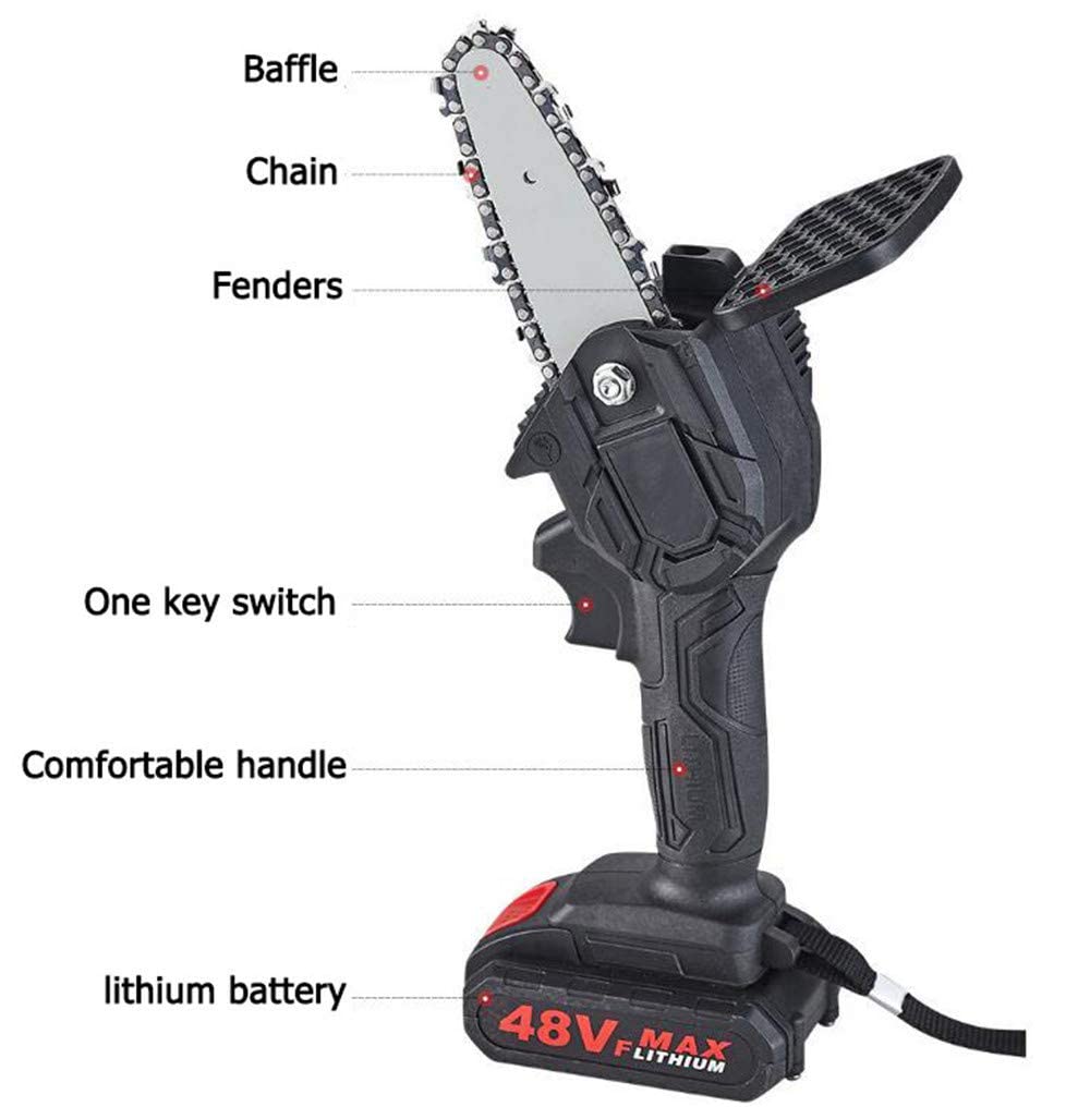 Mini Chainsaw Akumulatorowa, bezprzewodowa ręczna piła łańcuchowa z 2 akumulatorami, przenośna ręczna piła elektryczna 24 V do przycinania gałęzi drzew i cięcia drewna
