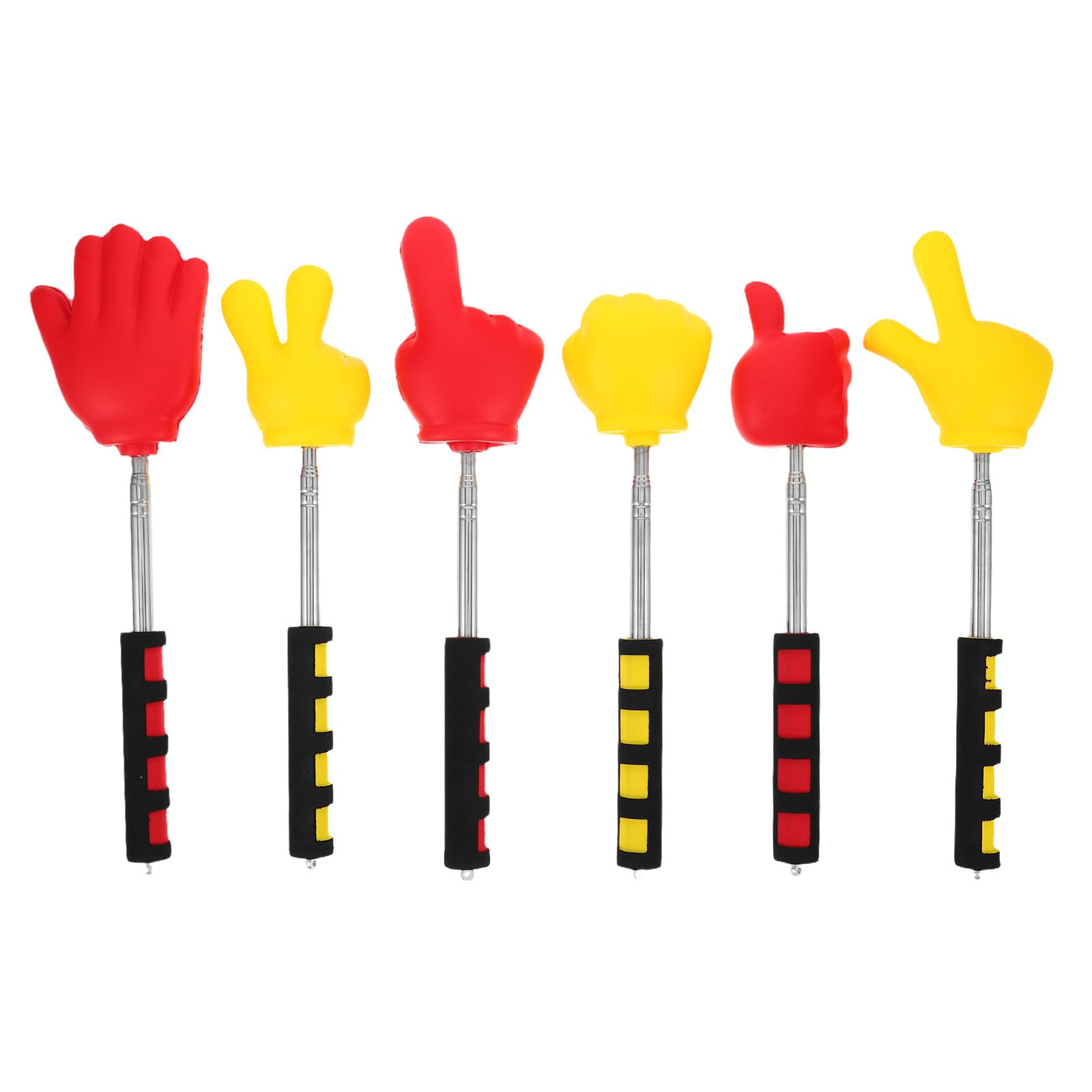 Puntero Extensible con Forma de Dedo, Adecuado para Profesores y Niños, 6 Piezas en PU y Metal