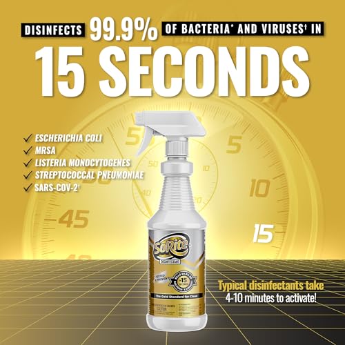 SoRite Disinfectant Spray - Multi Surface Cleaner, Antibacterial House Cleaning Supplies, Bathroom and Kitchen, Household Essentials, Sanitizer, Degreaser 32oz - Thumbnail 2
