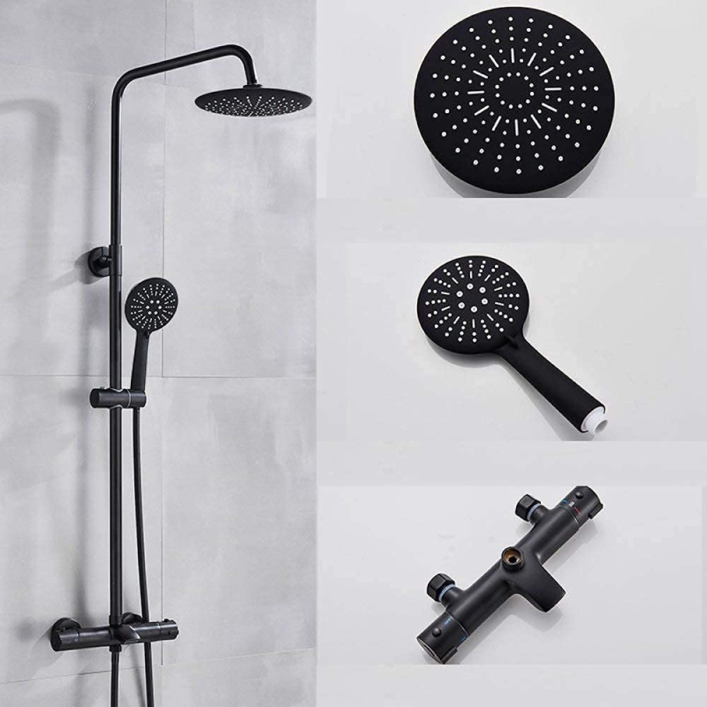 System prysznicowy Bateria łazienkowa Chrome Deszczownica Głowica termostatyczna do wanny Ścienna wanna Prysznic Mixer Tap Bateria prysznicowa Zestaw prysznicowy, termostatyczny chrom