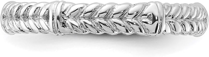 Diamond2Deal Sterling Silver Stackable Rhodium Band Ring Size 5 to 10
