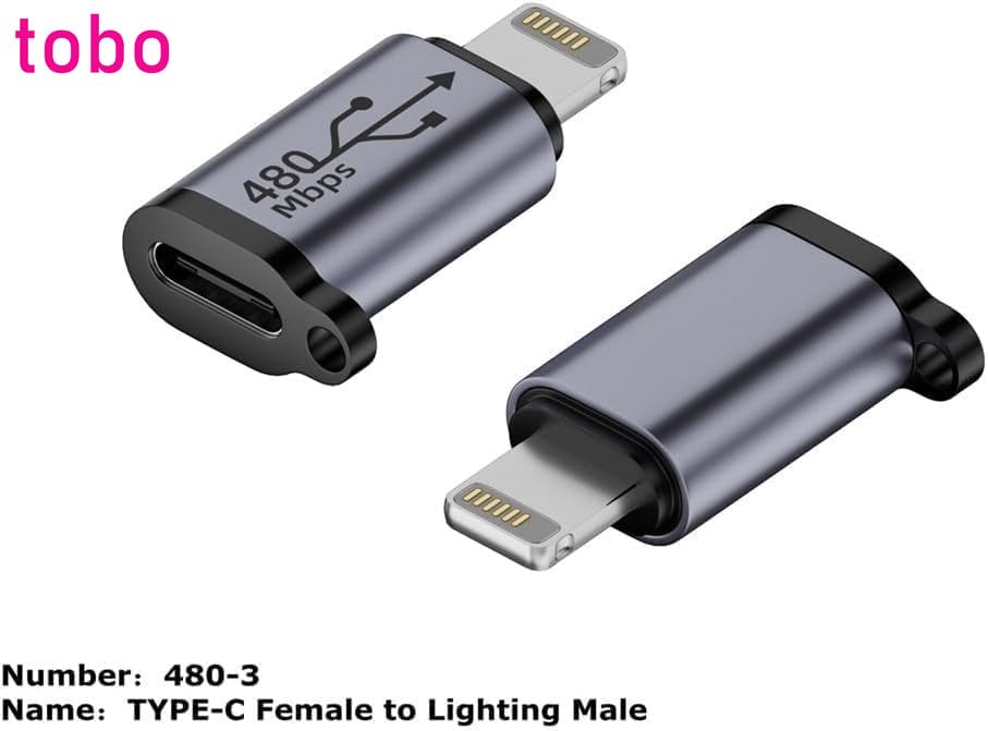 Tobo USB C to Lighting Adapter,27W PD Fast Charging for 14/13/12 Pro Max Plus Mini,for Lighting to USB C Cable Adapter for iPad,Support Transfer... - Image 2