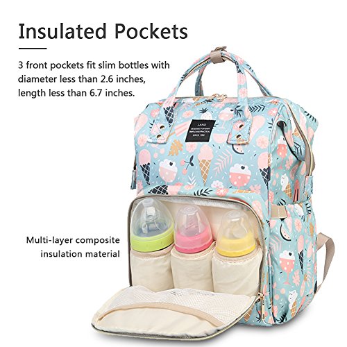 HaloVa Diaper Bag, Large Mommy Daddy Baby Travel Backpack - Thumbnail 5