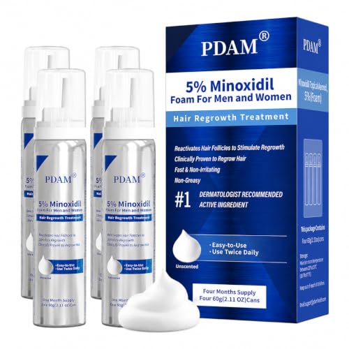 PDAM 5% Minoxidil for Men and Women Foam – Clinically Proven Regr...
