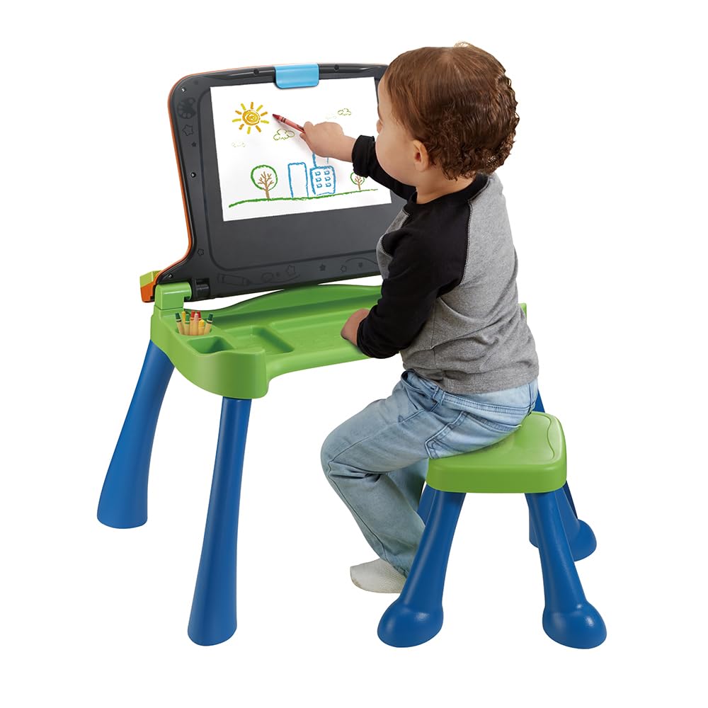 VTech Magico Tavolo Interattivo ToccaImpara 5 in 1 Bambini 3-6 Anni | Funzione Proiettore, Impara a Scrivere e Disegnare, Cavalletto, Lingua Italiana