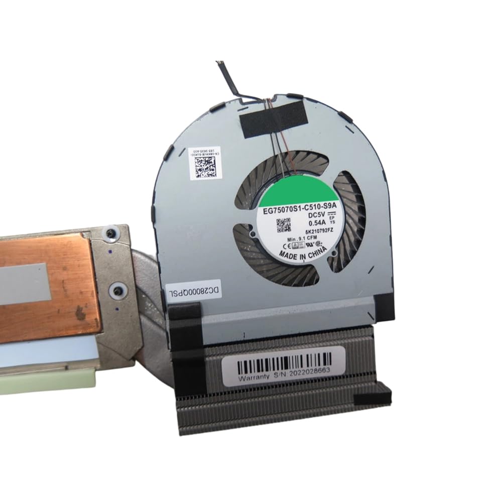 FRUPART New for DELL Precision 7550 FDX50-PQ 03XNJY 3XNJY AT2V7005ZAL Laptop Heatsink&Fan