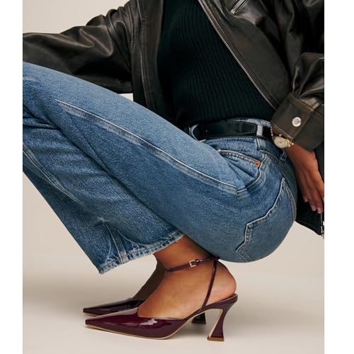 QIV Slingback Kitten Heels for Women Sling Back Closed Pointed Toe Pumps Ankle Strap Heeled Sandals Stiletto Wedding Dress Shoes2