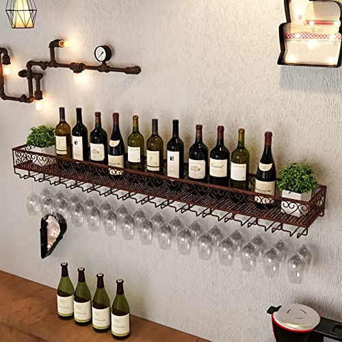 Porte-bouteille de vin suspendu au plafond en métal bronze