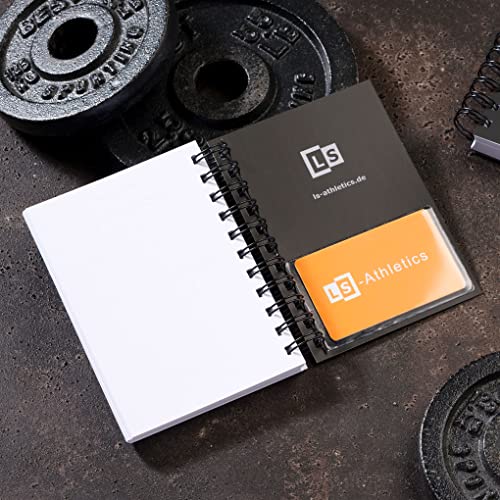 LS-Athletics Trainingstagebuch DIN A6 für Krafttraining, Bodybuilding, Crossfit, Sport im gym und hometraining | Dein perfektes Trainingsbuch für mehr Fitness und anhaltende Motivation (Schwarz)