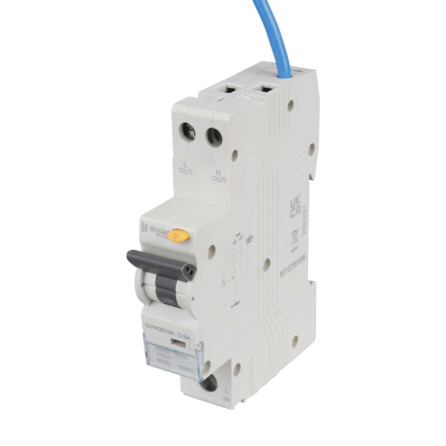 Click Elucian RCBO's Type A 30ma 6Amp, 10Amp, 16Amp, 20Amp, 32Amp, 40Amp (16 Amp)