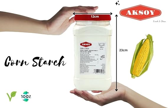 Aksoy Quality Corn Starch 1.5KG | Natural, Pure, and Finely Ground, Ideal for Cooking, Baking, and Desserts with Perfect Results, Essential for Every Recipe!