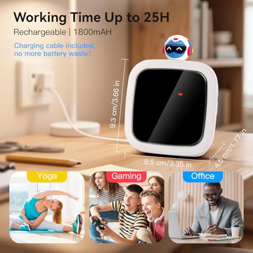 Image of Digital Visual Timer for Kids, 99-Minute Countdown, Rechargeable | 19 Music Alarm, Pause Function, 9 Optional DIY Color Planet Display, Robot Doll, for Study, Homeschool, Kitchen