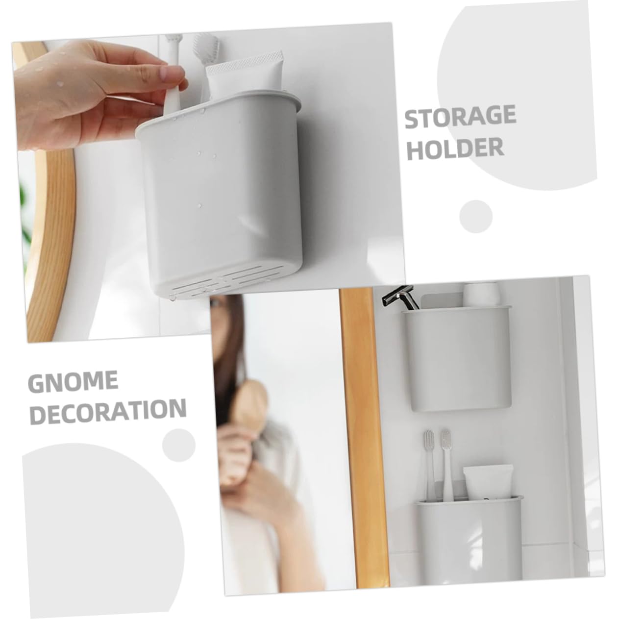 Cabilock 5 Series Soporte para Cepillos De Ganchos para El Baño Organizadores Dispensador De Pared Organizador De Baño De Montaje En Pared El Plastico 2 Piezas X 5