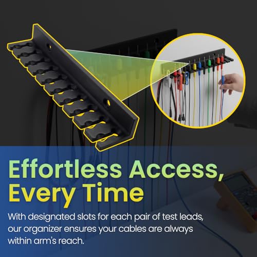 Image of Wall Mount Test Leads Probe, Banana Cables Organizer for Tidy and Efficient Cable Hangers for Test Leads, Easy Access for Increased Productivity and Lead Management